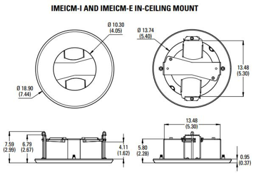 Крепление врезное для Sarix Enh+ внешн. Pelco IMEICM-E