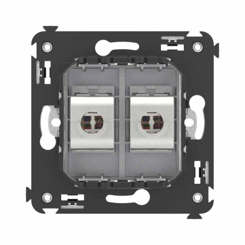 Розетка компьютерная 2-м СП Avanti "Закаленная сталь" RJ45 кат.6A без шторок экранир. механизм DKC 4404774