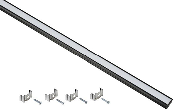 Профиль для LED ленты 1712 прямоугольный компл. аксессуров алюм. опал черн. (дл.2м) IEK LSADD1712-SET1-2-N1-1-K02