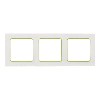 Рамка 3-м Стокгольм бел. с линией цвета зел. PROxima EKF EAM-G-302-10