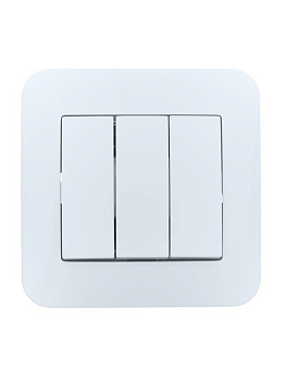 Выключатель 3-кл. 1п СП ASTI 10А IP20 в сборе бел. LEZARD 7081-0202-109