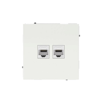 Розетка компьютерная 2-м KANT RJ45 кат.6A без шторки бел. магнолия DKC 7000674