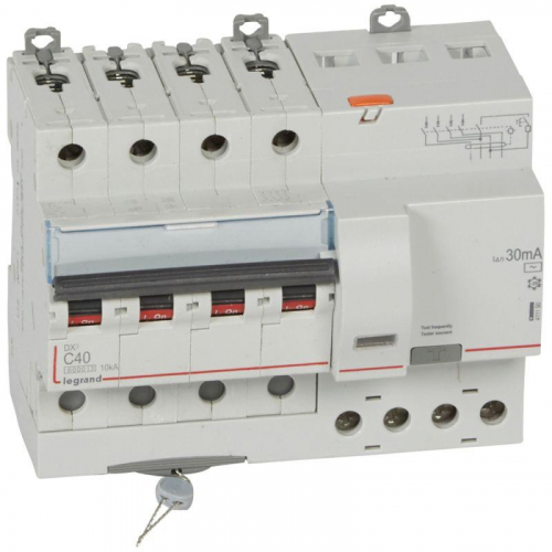 Выключатель автоматический дифференциального тока 4п C 40А 30мА тип AC 10кА DX3 7мод. Leg 411190