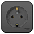Розетка 1-м ОП Blanca 16А IP20 250В с заземл. без защ. шторок с изолир. пластиной (компакт) антрацит SE BLNRA110116