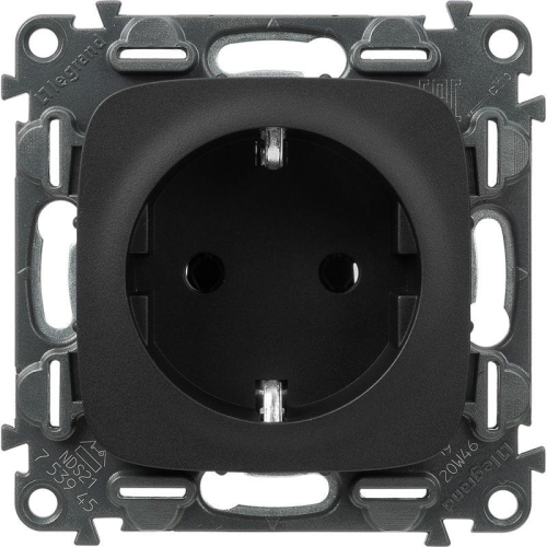Розетка 1-м СП Valena Allure 16А IP2X 250В 2P+E винтов. клеммы механизм антрацит Leg 753945