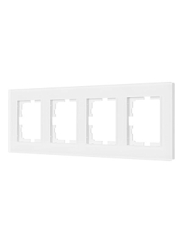 Рамка 4-местн. гориз. VESNA стекло белый матов. LEZARD 742-5380-149
