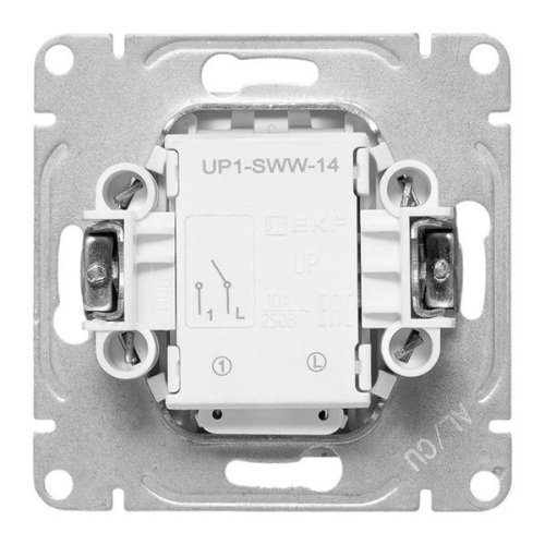 Выключатель 1-кл. СП Эпика с подсветкой механизм бел. EKF UP1-SWW-14
