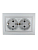 Розетка 2-м СП Mira 16А IP20 с заземл. со вставкой керамика сер. метал. LEZARD 701-1010-127