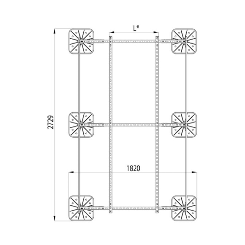 Конструкция опорная для установки оборудования TECHNORAPTOR FOOT 1500х2500 KM-TR-F-SSEI-1500-2500 КМ TR0030