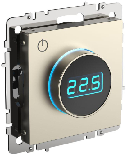 Термостат электронный с индик. BRITE СП IP20 ТС10-1-БрШ механизм шампань IEK BR-RT11-K37