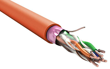 Кабель витая пара F/UTP кат.5E 2х2х0.52 нг(А)-FRHF оранж. (уп.305м) ITK LC1-C5E02-367