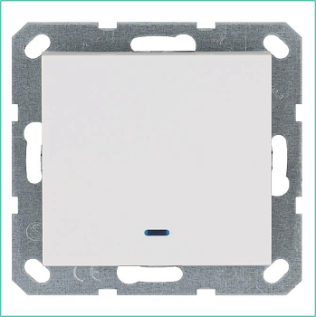 Выключатель 1-кл. 10А IP20 с подсветкой механизм бел. глянцевый Jasmart G3011NW