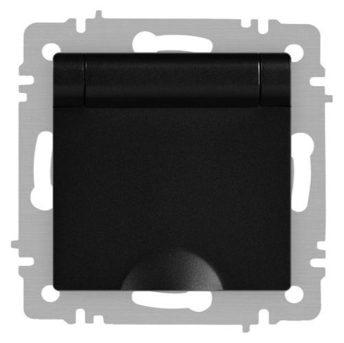 Розетка Accent 6-203-05 2P+E Schuko с крышкой 16А-250В IP20 СУ антрацит Intro Б0063747