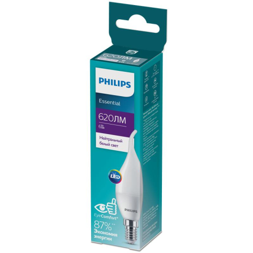 Лампа светодиодная ESS LEDCandle 6W 620lm E14 840BA35FR Philips 929002972307