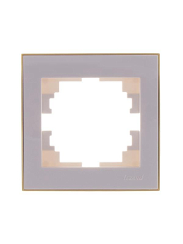 Рамка 1-м Rain горизонт. с зол. боковой вставкой золото бел. LEZARD 703-0226-146