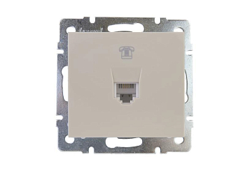 Розетка телефонная Rain RJ11 евро стандарт механизм крем. LEZARD 703-0388-137