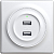 Розетка USB 2-м СП Florence 16А IP20 с подсветкой механизм бел. 1E10351300 OneKeyElectro 2260089