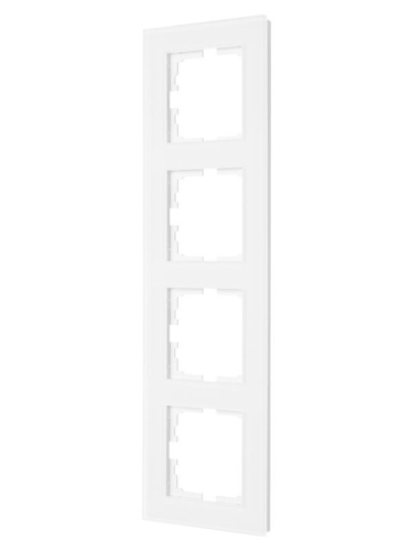 Рамка 4-местн. вертик. VESNA стекло бел. матов. LEZARD 742-5380-154