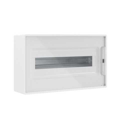 Щиток настенный 18мод. FRAME с прозр. дверцей с 2 шинами PEN на 8 и 10 отверст. бел. DKC F18W1WT