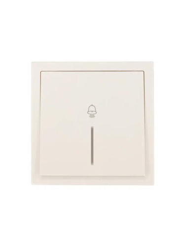 Кнопка звонка с индик. СП ZIMA IP20 безвинт. зажим слон. кость LEZARD 704-9088-108QC