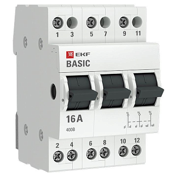 Переключатель трехпозиционный 3п 16А Basic EKF tps-3-16