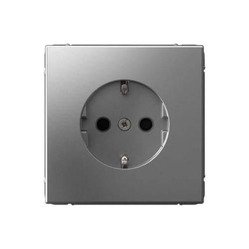 Розетка ArtGallery 16А с заземл. со шторками быстрозажим. клем. механизм сталь SE GAL000945S