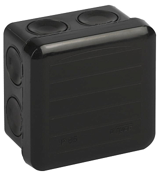 Коробка распределительная ОП 70х70х40мм двухкомпонентн. 8 вводов IP65 черн. Ruvinil 67230Ч