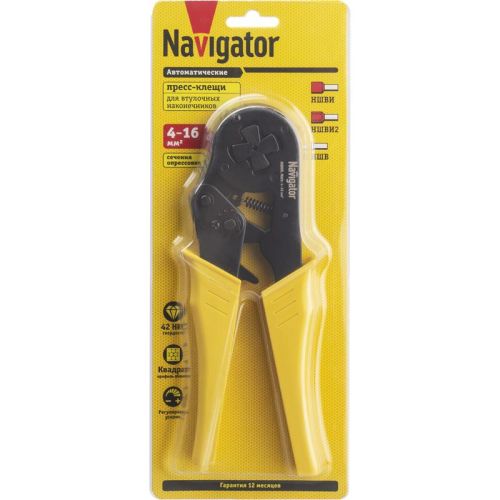 Пресс-клещи 80 367 NHT-Pkv01-D-16 для втулочных 16кв.мм Navigator 80367