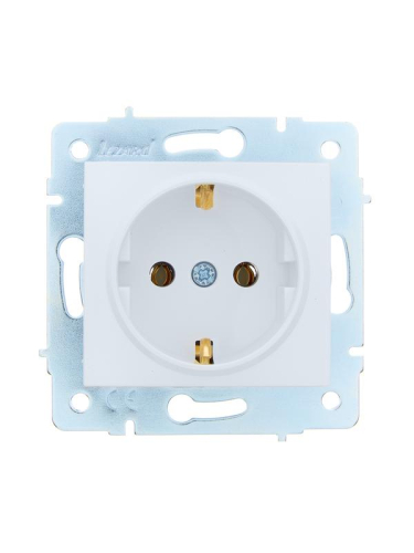 Розетка 1-м СП ASTI 16А IP20 с заземл. термопласт механизм бел. LEZARD 7081-0288-122B