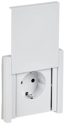 Розетка СП FORTE&PIANO 16А IP44 FP221 с заземл. защ. шторки с крышкой винт. крепл. бел. IEK FP-R16-16-44-K01