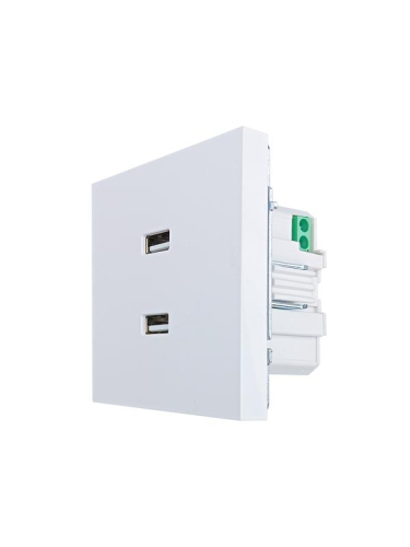 Розетка 2-м СП ZIMA IP20 USB механизм бел. LEZARD 704-0288-192