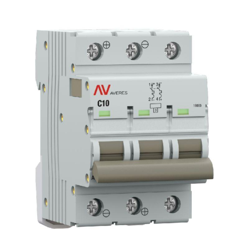 Выключатель автоматический 3п C 10А 10кА AV-10 DC AVERES EKF mcb10-DC-3-10C-av