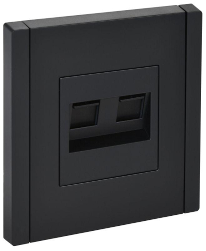 Розетка компьютерная 2-м RJ45 кат.6 FORTE&PIANO FP134 черн. IEK FP-K20-2-K02