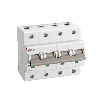 Выключатель автоматический 4п D 10А 15кА ВА 47-125 PROxima EKF mcb47125-4-10D
