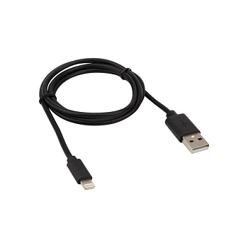 Кабель USB-A-Lightning для Apple 1А 1м ПВХ черн. Rexant 18-1122