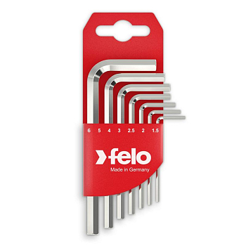 Набор ключей шестигранных Г-образ. короткие 7шт HEX 1.5-6.0мм Felo 34500711