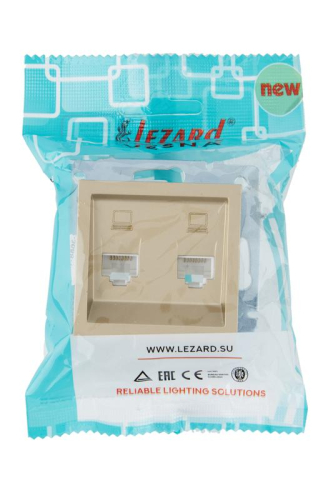 Розетка компьютерная двойн. VESNA зол. LEZARD 742-3688-141