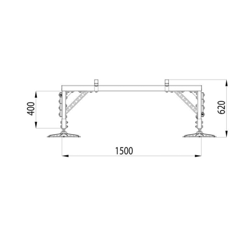 Конструкция опорная для установки оборудования TECHNORAPTOR FOOT 1500х3000 тип 2 KM-TR-F-SSEI-1500-3000-2 КМ TR0032