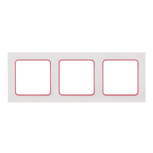 Рамка 3-м Стокгольм бел. с линией цвета красн. PROxima EKF EAM-G-304-10