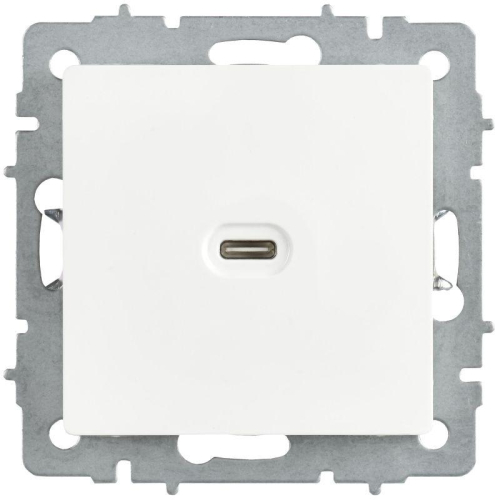 Розетка СП BRITE USB C 65Вт высокоскор. заряд. РЮ12-1-БрАБ арктич. бел. IEK BR-U13-065-K91