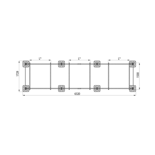 Конструкция опорная для установки оборудования TECHNORAPTOR FOOT 5000х1500 KM-TR-F-SSEI-5000-1500 КМ TR0061