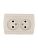 Розетка 2-м ОП Demet 16А IP20 без заземл. закрыт. корпус керамика крем. LEZARD 711-0300-128