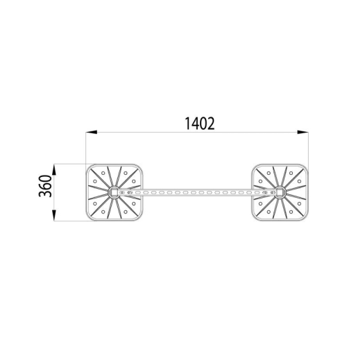 Конструкция опорная для горизонт. прямоугол. воздуховодов и метал. лотков кабеленесущих систем TECHNORAPTOR FOOT 1000х1000 KM-TR-F-SSHRAD-1000-1000 КМ TR0088