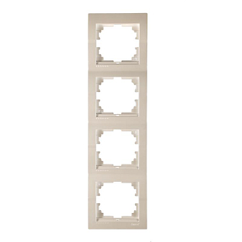 Рамка 4-м Deriy вертикал. жемчуж./бел. метал. LEZARD 702-3000-154