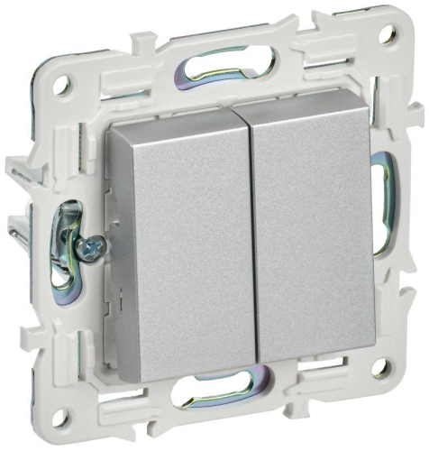 Выключатель перекрестный 2-кл. SKANDY 10А SK-V06S серебр. IEK SK-V23-0-10-K23