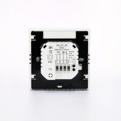 Термостат программируемый ArtGallery 16А с Wi-Fi для электрич. теплого пола моноблочный бел. SE GAL000138