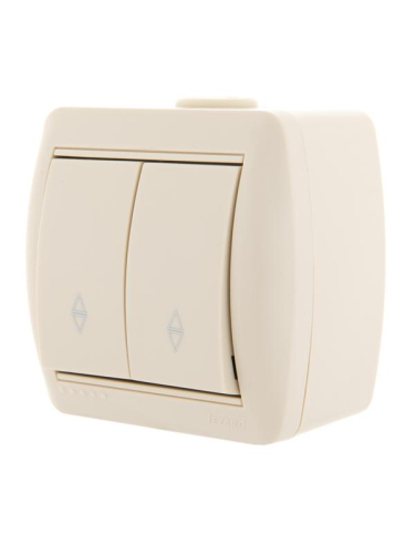 Переключатель проходной 2-кл. ОП Nata 10А крем. LEZARD 710-0300-106