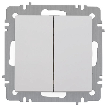 Выключатель Intro Accent 6-104-01 двойн. 10А-250В IP20 СУ AL/CU бел. Intro Б0063452