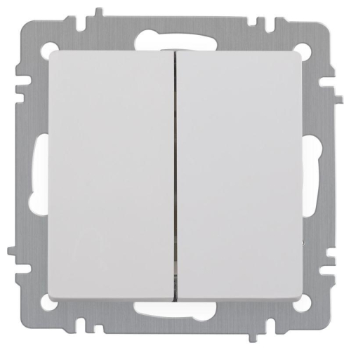 Выключатель Intro Accent 6-104-01 двойн. 10А-250В IP20 СУ AL/CU бел. Intro Б0063452