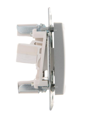 Розетка компьютерная + телефонная 2-м СП Karina RJ45 + RJ11 механизм матов. серебр. LEZARD 707-4388-143